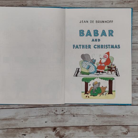 Babar and Father Christmas Altered Book Journal, Recycled Diary - Picture 10 of 16